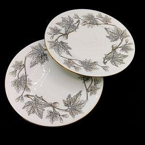 2 Wedgwood Ashford Grey 6" Bread Plates. English Bone China 1950s & 60s.